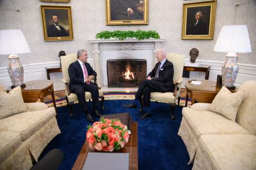 El encuentro entre Duque y Biden se llevó a cabo en el Salón Oval de la Casa Blanca, hacia la 1:30 de la tarde, el 10 de marzo.