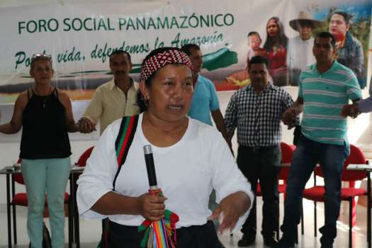Organizaciones indígenas adelantan un evento alternativo a la Cumbre Mundial de Gobernadores que se celebra en Florencia, Caquetá. / FOSPA