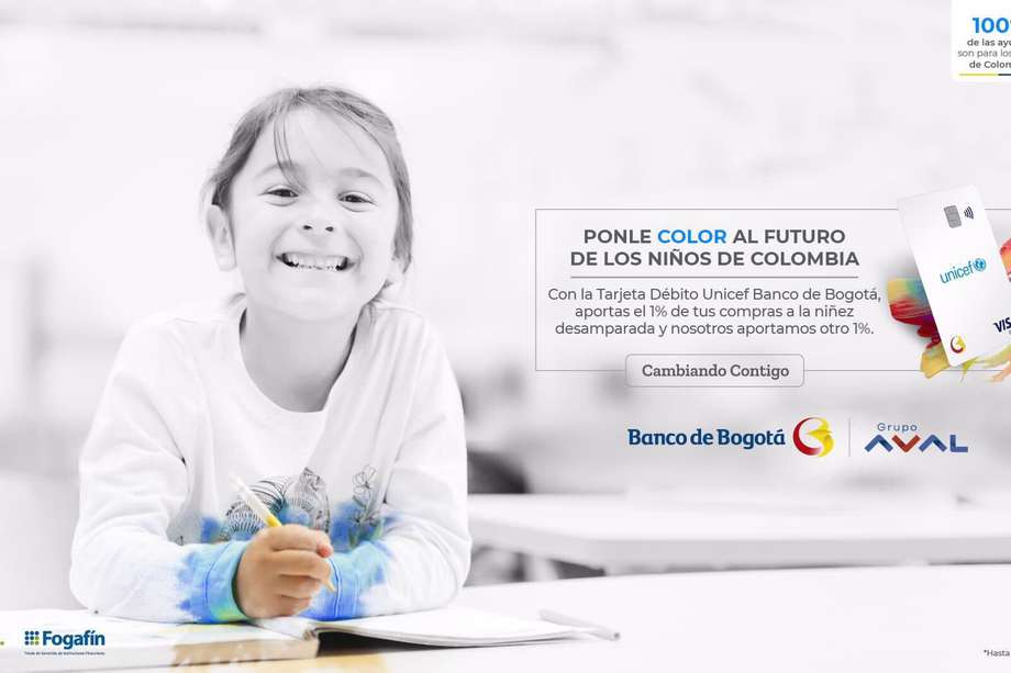 En alianza con Unicef, el Banco de Bogotá lanzó la primera tarjeta en beneficio de la niñez colombiana.