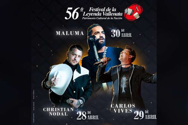 Festival Vallenato 2023: Maluma, Carlos Vives y Christian Nodal confirmados