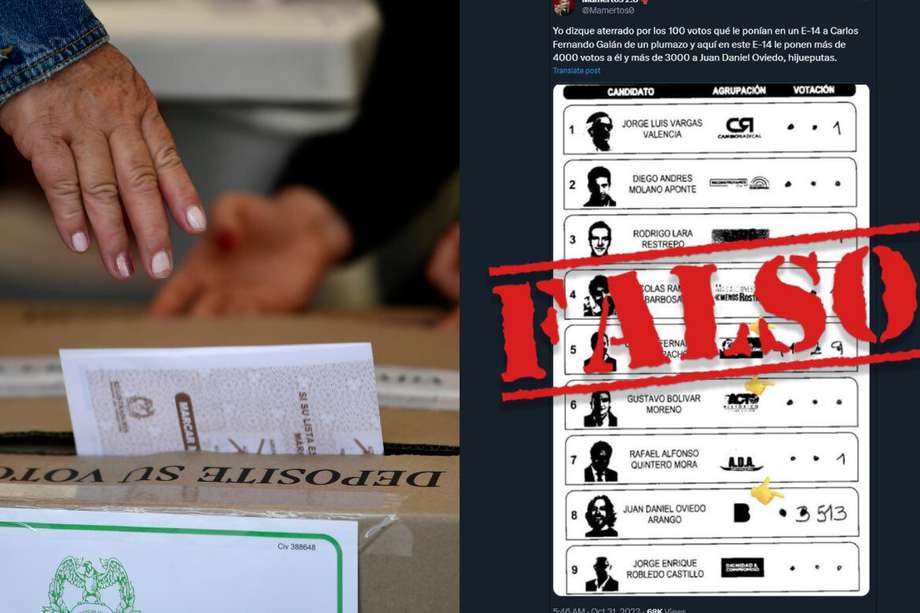 Registraduría asegura que está circulando información falsa sobre resultados de las elecciones.