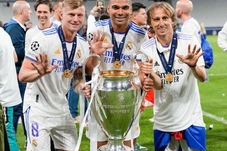 Tony Kroos, Casemiro y Luka Modric, tres de las principales figuras del Real Madrid, nuevamente campeón de Europa. 
