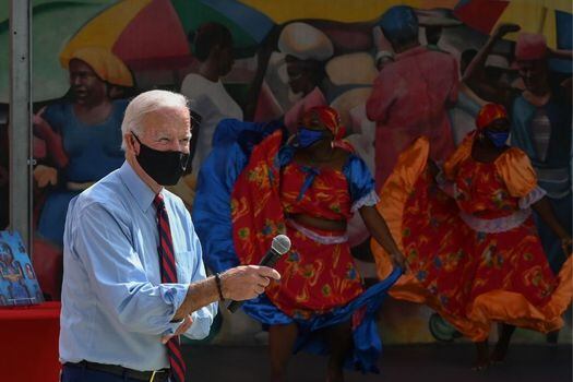 El candidato demócrata a la presidencia, Joe Biden, durante un evento de su campaña en Florida.