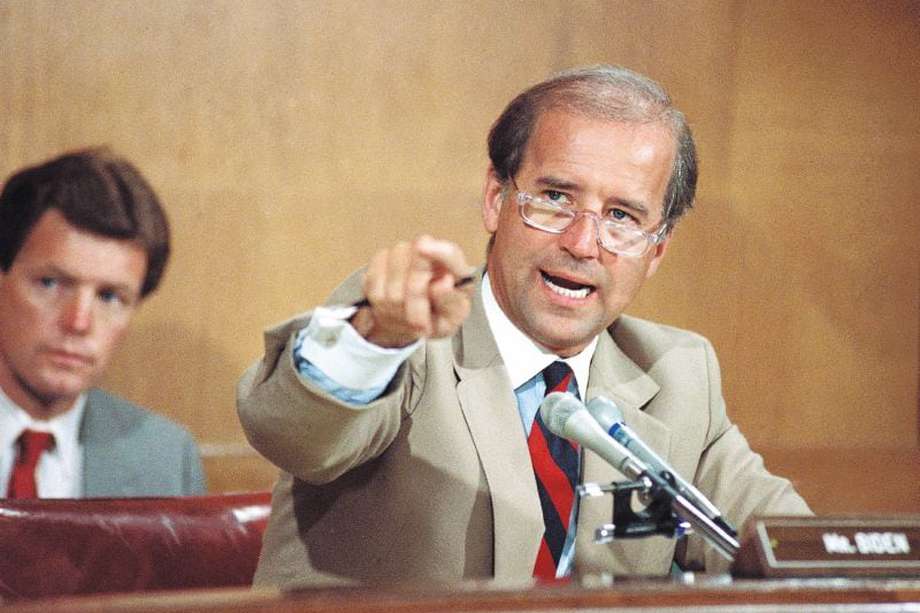 Joe Biden, hoy presidente de EE. UU., durante el debate en el Senado de su país sobre el caso Mermelstein,  a finales de los años 80. 