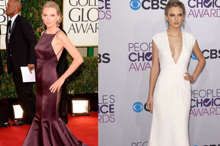 Taylor Swift en los premios Globo de Oro y los People's Choice. / AFP y Bang Showbiz