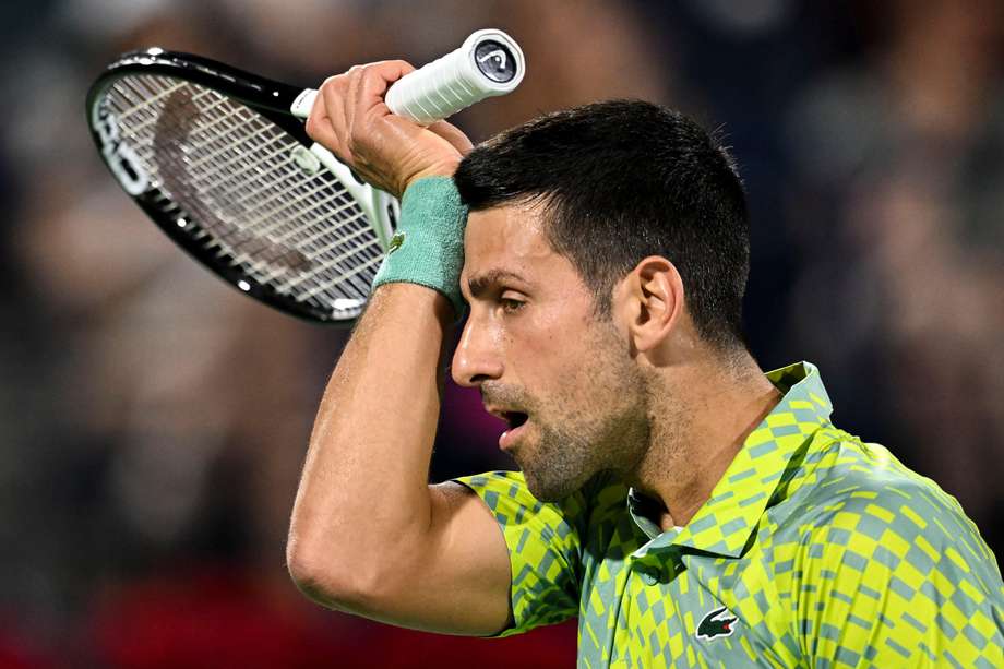 Novak Djokovic durante el ATP500 de Dubai este 2023.