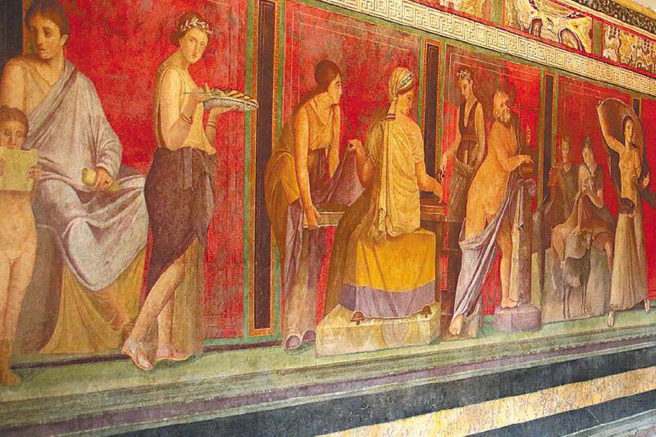  Mural de la Villa de los Misterios, en Pompeya. /Wikimedia Commons