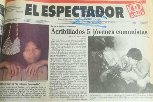 Así registró el diario El Espectador la masacre de los jóvenes comunistas. / Archivo El Espectador