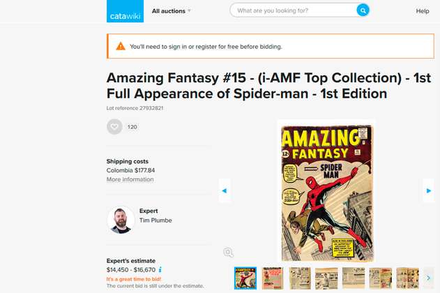 Sale a subasta el primer cómic de "Spider-Man", el más buscado del mundo