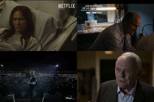 Películas La madre (Netflix), Los Plomeros de la Casa Blanca (HBO Max), Ed Sheeran: la suma de todo (Disney Plus) y El Padre (Netflix).

