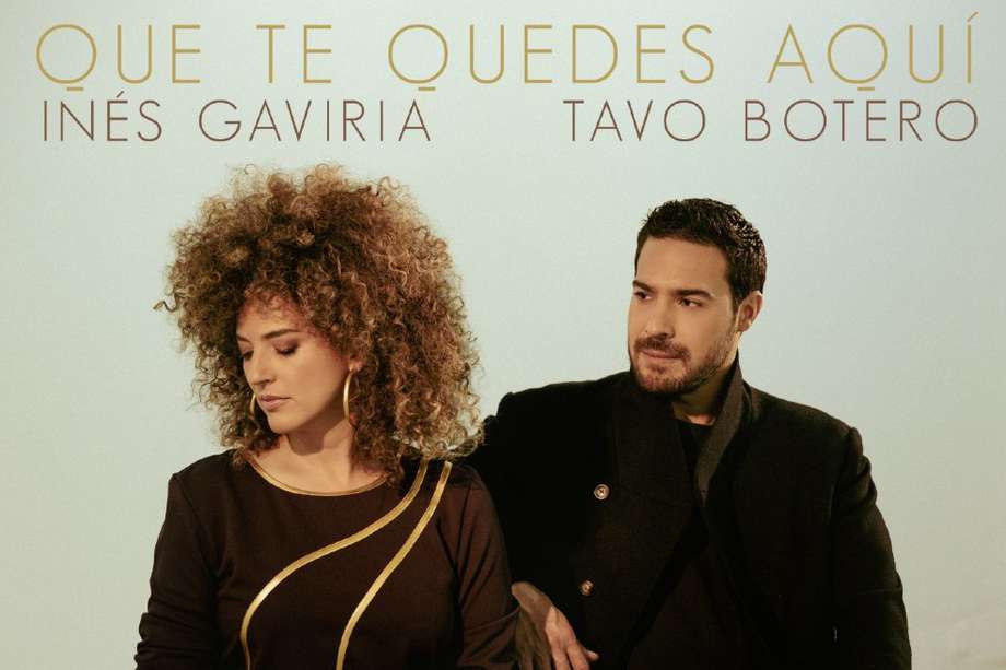 Inés Gaviria y Tavo Botero en la portada ificial del sencillo "No te quedes aquí".