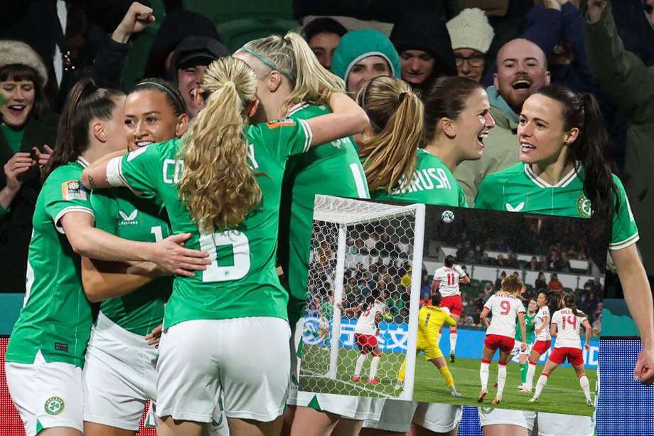 Las jugadoras de Irlanda celebran el gol olímpico contra Canadá.
