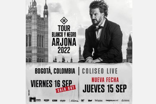 Ricardo Arjona confirmó nueva fecha en Bogotá el 15 de septiembre