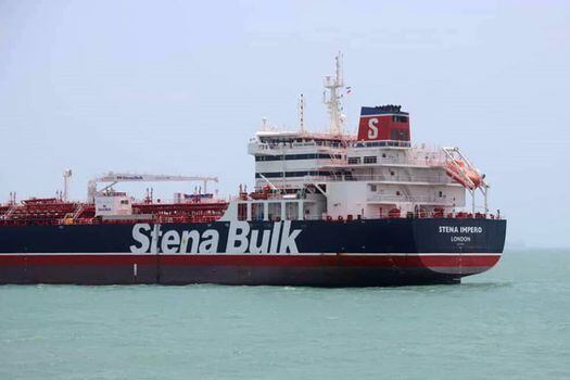 El barco petrolero de bandera británica, Stena Impero, anclado en Bandar Abbas, al sur de Irán.  / AFP