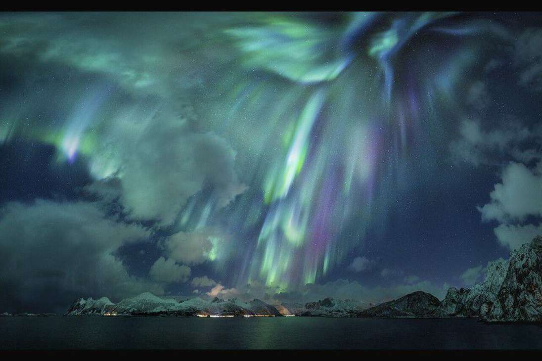 Categoría Auroras: esta foto fue tomada en un viaje a Noruega del autor. Allí retrató a  la 'dama de verde', como llaman al fenómeno natural de las auroras boreales.