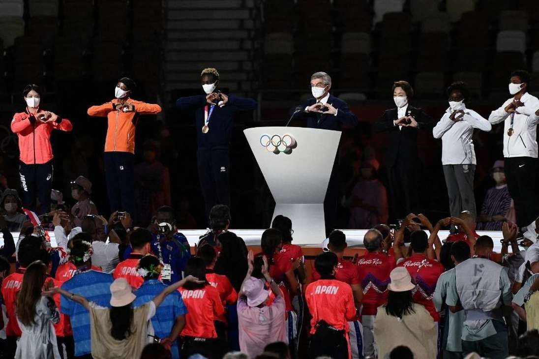 El presidente del Comité Olímpico Internacional (COI), Thomas Bach, en su discurso final, antes de cerrar de forma oficial los Juegos Olímpicos.