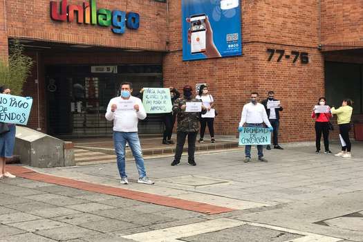 La protesta se presenta en Unilago, en el norte de Bogotá.  / Tomada de Twitter: @Kathy_Valero