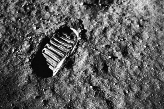 Huella de Neil Armstrong en la Luna. 