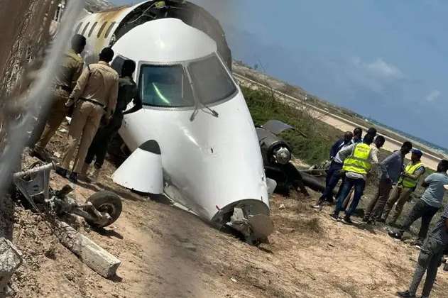 Avión se salió de la pista en Somalia tras un aterrizaje de emergencia