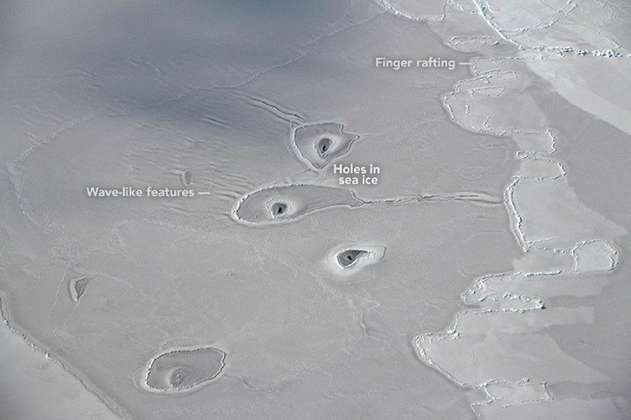 Agujeros nunca vistos en el Ártico fueron detectados por la NASA