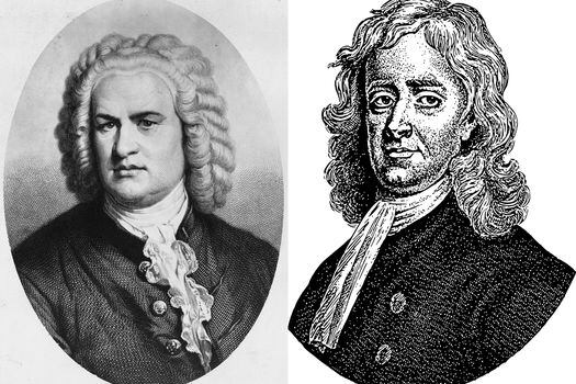 Johann Sebastian Bach (izquierda) e Isaac Newton (derecha) fueron simultáneamente habitantes de este planeta durante 42 años. 