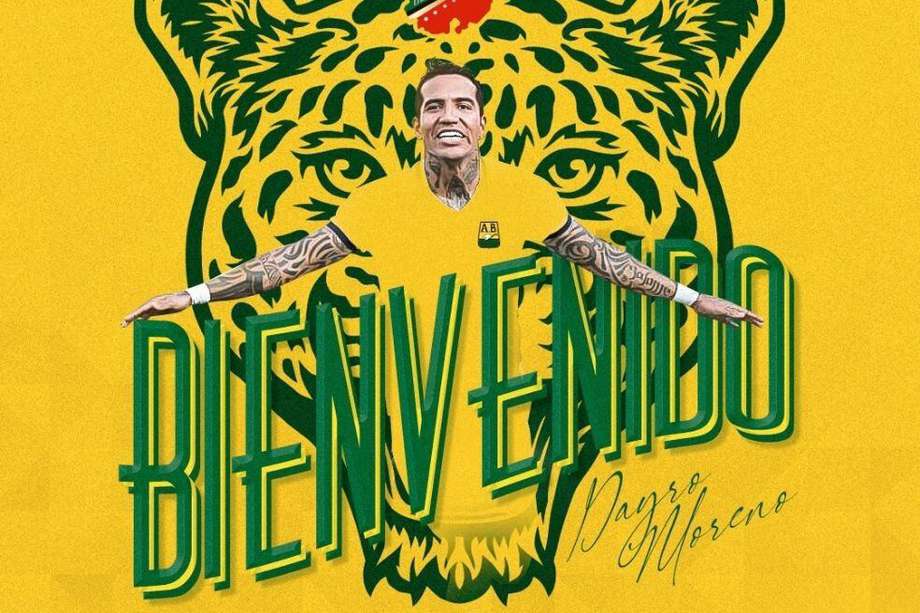 Poster oficial de Dayro Moreno como nuevo jugador de Bucaramanga.