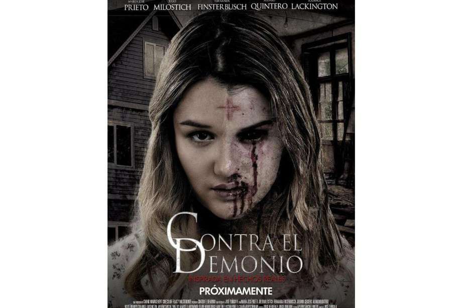 Afiche promocional de la película "Contra el demonio".