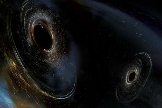 Recreación artística de agujeros negros.  / Agencia Sinc - LIGO