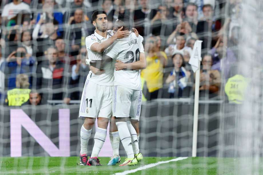 Con goles de Marco Asensio y Eder Militao, Real Madrid venció al Celta de Vigo en el estadio Santiago Bernabéu. EFE/Rodrigo Jiménez

