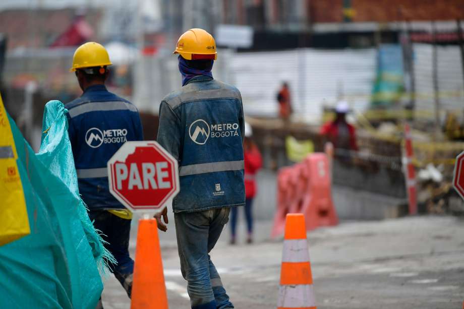 Obras para el Metro de Bogotá, a la altura de la calle 72 con carrera 15.