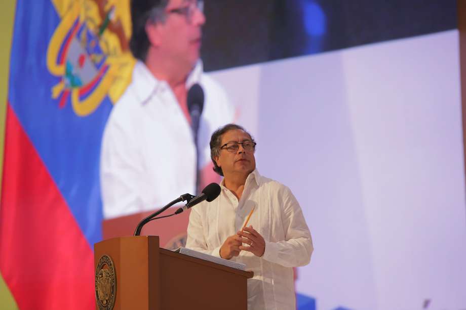 El presidente Gustavo Petro en el Congreso Nacional de Infraestructura 2023.
