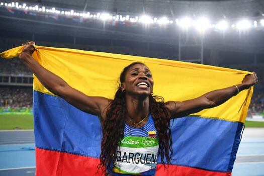 Caterine Ibargüen, atleta colombiana y medallista de oro en Río 2016. / AFP