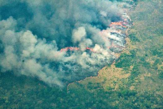 Incendio a gran escala en el sur de Amazonas.
