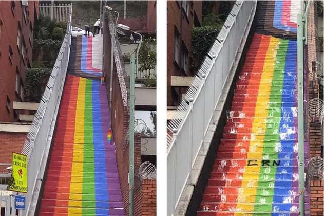 ¿Qué es el CRN? Grupo que vandalizó las escaleras del orgullo LGBTI en Bogotá