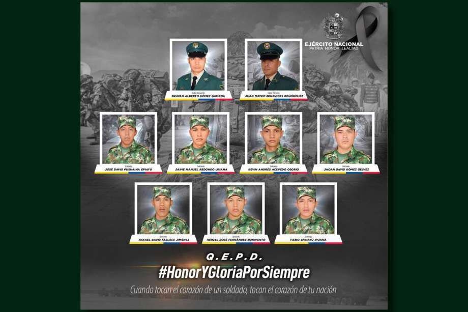 Ellos eran los nueve jóvenes soldados que resultaron muertos en el atentado del Eln en El Carmen, Norte de Santander.