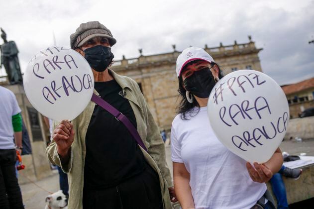 En imágenes: con plantón pidieron cese de la violencia en Arauca