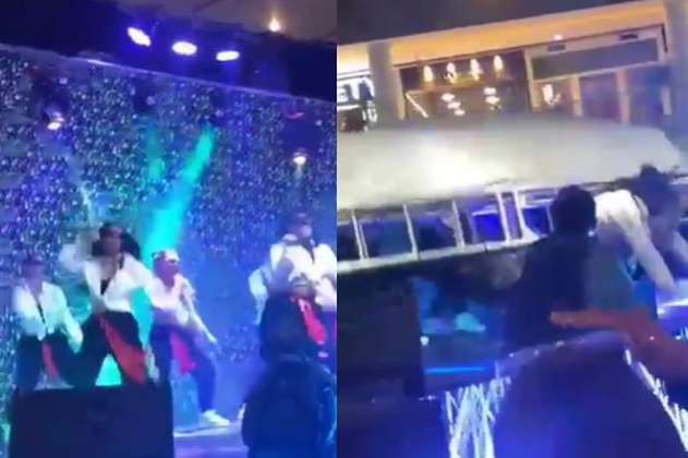 Estructura de luces cayó sobre bailarines en pleno show en centro comercial de Bogotá