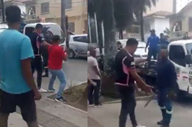 En vídeo: con machete atacaron a operarios de grúa que llevaban carros inmovilizados