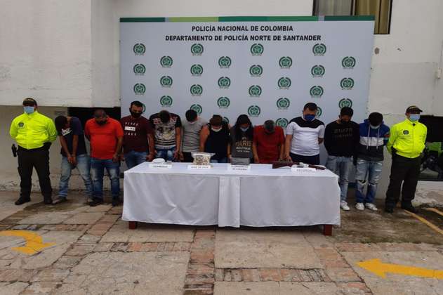 Capturan a 11 presuntos miembros de una banda delincuencial en Ocaña
