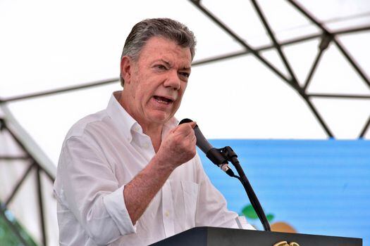 El presidente Santos hizo la declaración desde el municipio de La Palma (Cundinamarca), durante un acto de restitución de 111 hectáreas a 185 personas en ocho municipios. / SIG- Presidencia