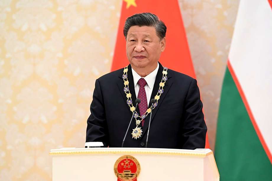 Durante su reunión en el Centro de Congresos de Samarcanda, el  presidente chino, Xi Jinping, habló después de que su homólogo de Uzbekistán le concediera la Orden de la 'Santa Amistad'. 