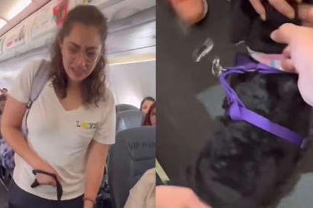Video: bajan a mujer de un avión porque su perro de apoyo emocional no tenía bozal