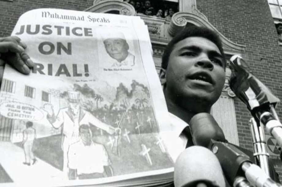 Muhammad Alí, en plena protesta contra lo que ocurría en Estados Unidos en los años 60.