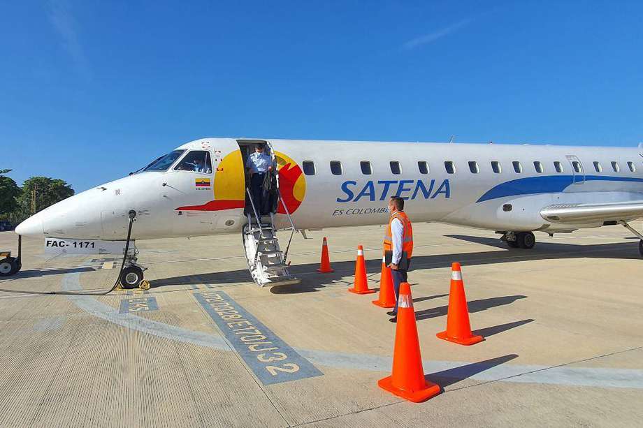 Primer vuelo internacional operado por Satena, a bordo de una aeronave Embraer ERJ145, con capacidad para 50 pasajeros.