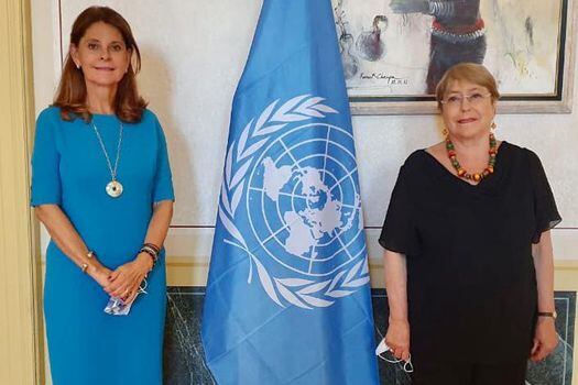 Marta Lucía Ramírez sostuvo este lunes una reunión con la alta comisionada de la ONU para los Derechos Humanos Michelle Bachelet.