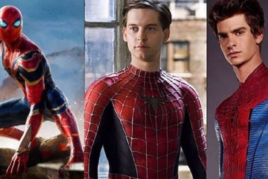 Tom Holland, Tobey Maguire y Andrew Garfield interpretando a Spider-Man en sus diferentes versiones.