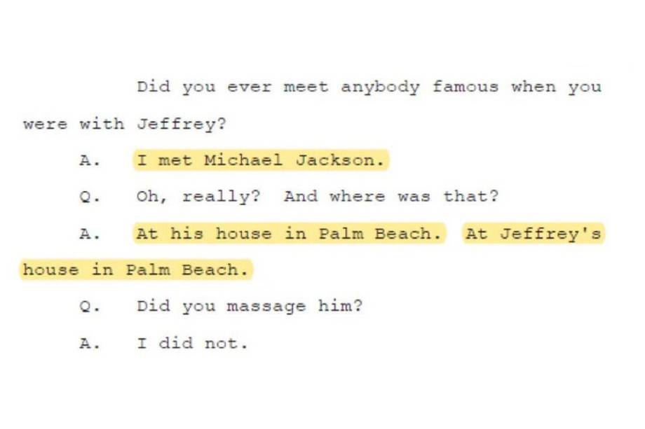 Sección del documento que menciona a Michael Jackson.