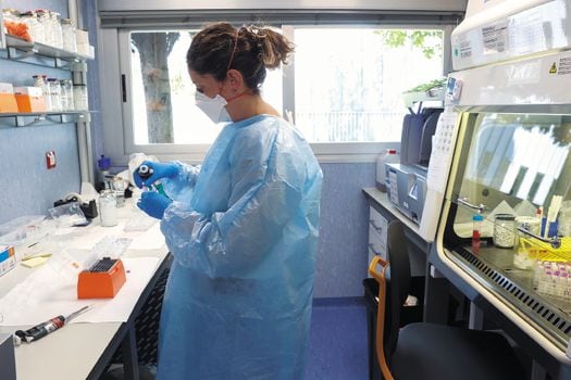 Investigadores en España durante la secuenciación del virus de la viruela del mono. 