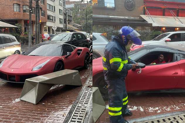 Dueño de Ferrari terminó expuesto y multado por parquear en plena vía de Bogotá