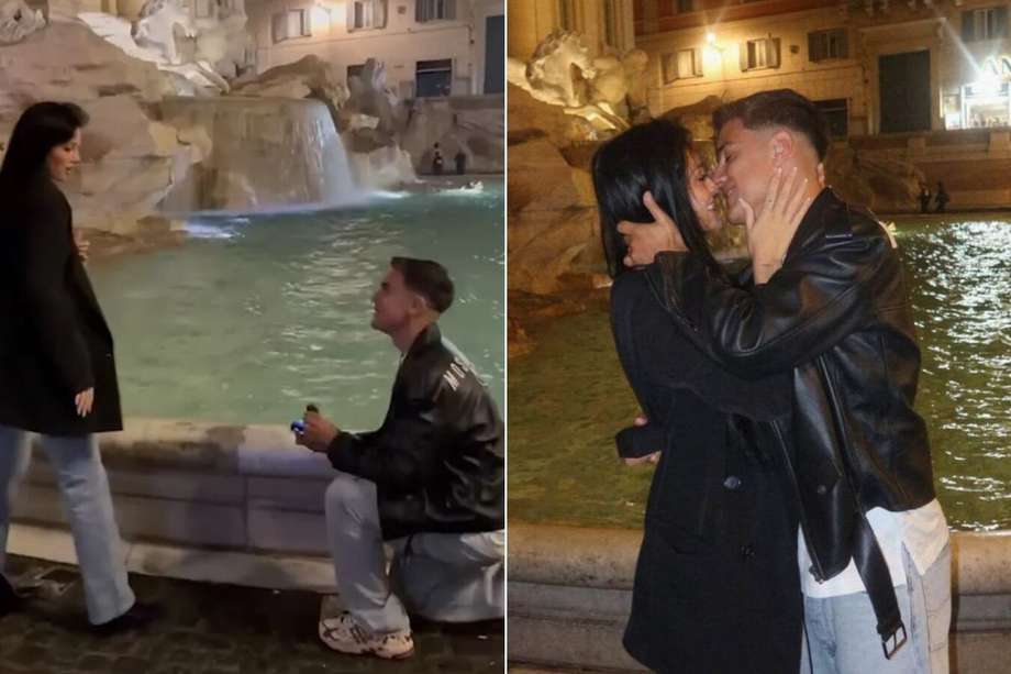 En el video se puede ver a Pablo Dybala arrodillándose en la Fontana de Trevi en Roma mientras le hace la pregunta a Oriana Sabatini.